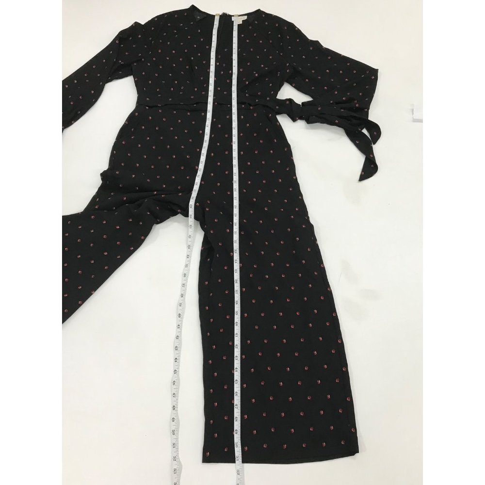Maison Jules Women's 6 Jumpsuit Black Ladybug Surplice Neck Wide Leg Jumpsuit 6 - Picture 11 of 11